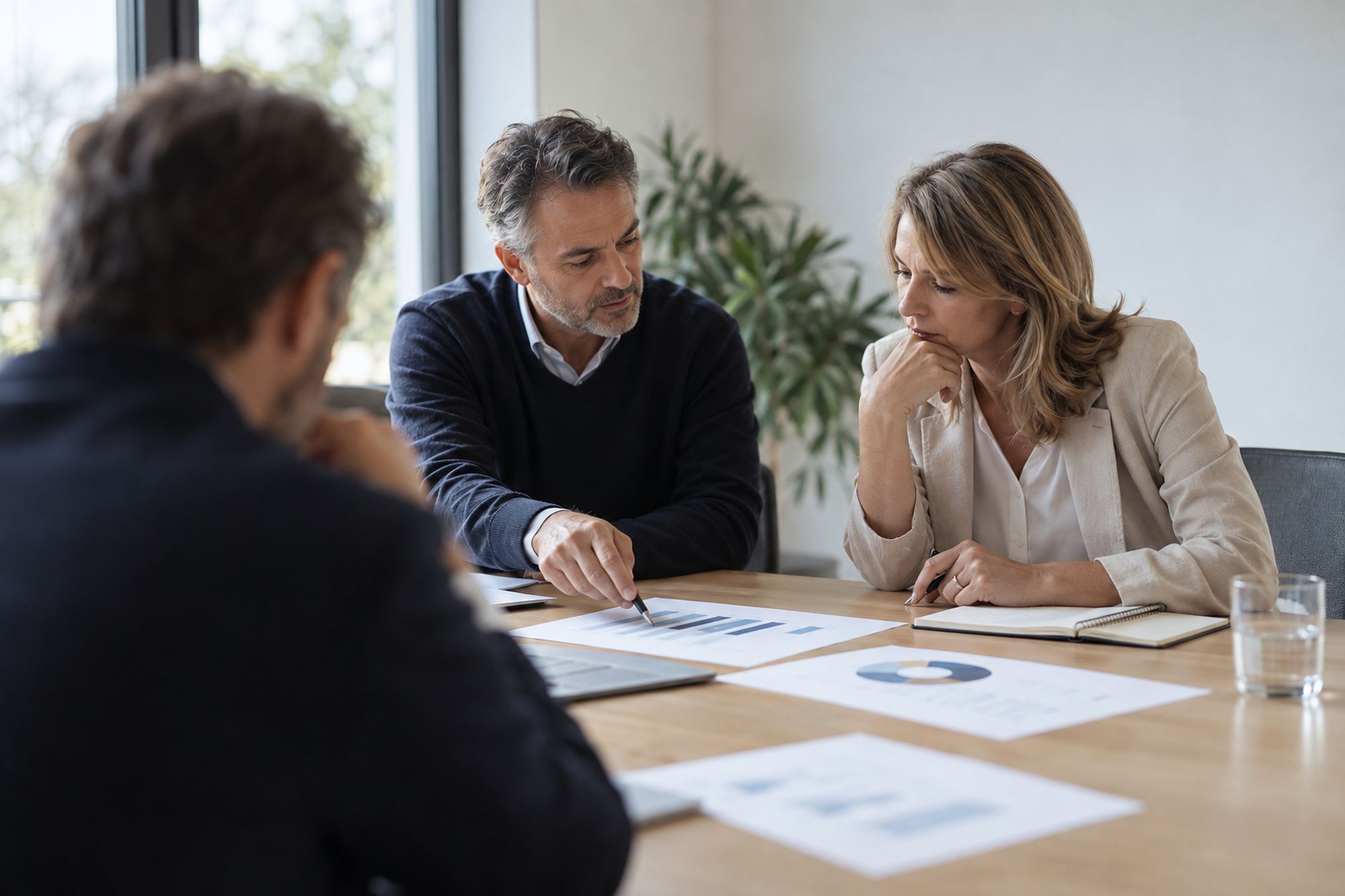 Leaders around a table, working through a plan